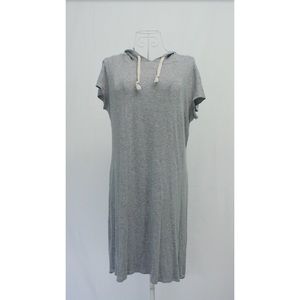 Short Sleeve Gray Hoodie Dress Shirt